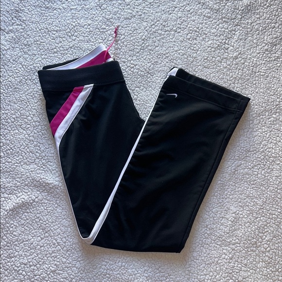 Nike Women's Black Joggers with Pink and White Stripes - Picture 9 of 12